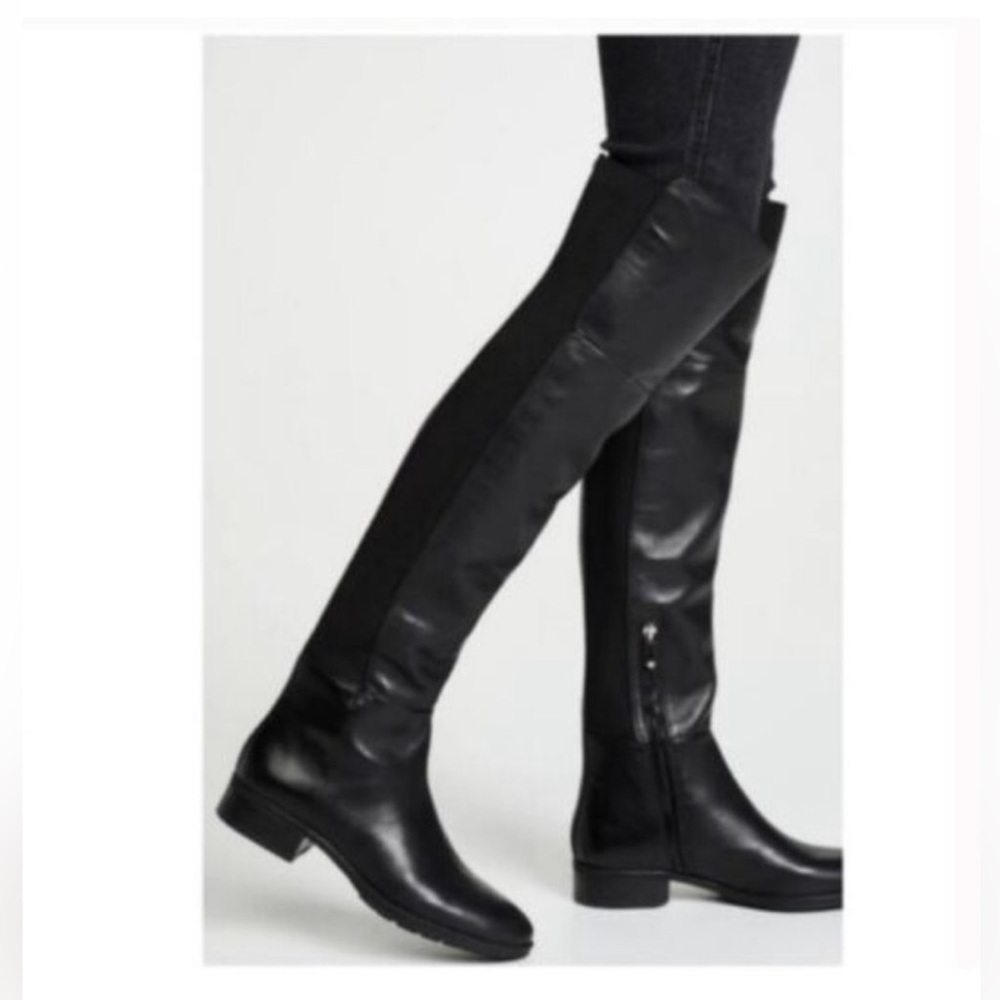 Sam Edelman Pam over the knee black leather boots size 8 WIDE
